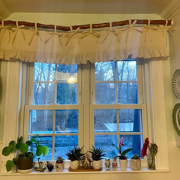 Monogrammed French Country Style Valance Lined Custom Size Scalloped ...