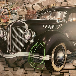 Antique Car Decor Wallpaper , Classic Car Wall Poster , Peel and Stick  Vintage Look Wallpaper - Etsy Finland