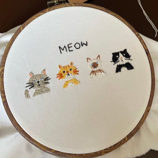 Embroidery kit “Bayun Cat” – Owlforest Embroidery