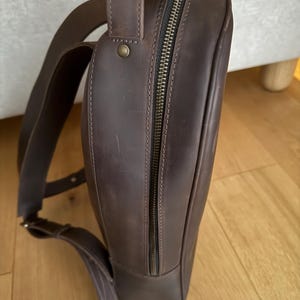 Leather Everyday Haversack, Women Work Rucksack, Minimalist