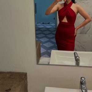 Overlock Detailed Cross Halter Keyhole Neck Off Shoulder Set