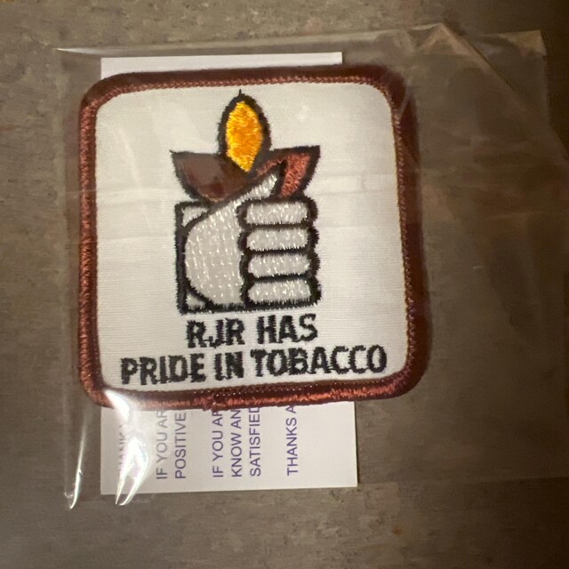 pride in tobacco Nos 70s Original Vintage RJ REYNOLDS RJR Has Pride in Tobacco Patch Chew  Cigarette