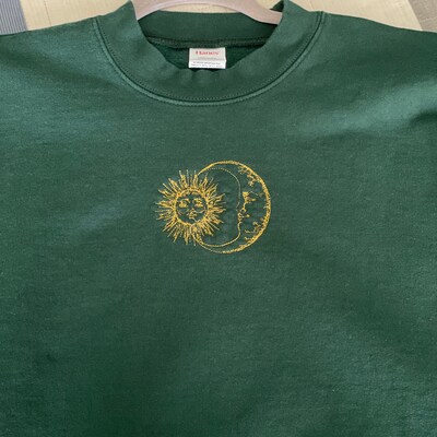 Sun and Moon Sweatshirt Aesthetic Sweatshirt Embroidered - Etsy