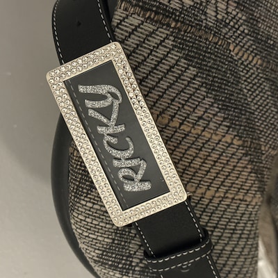 Adjustable Belt Buckle Laser Personalized Custom Bling