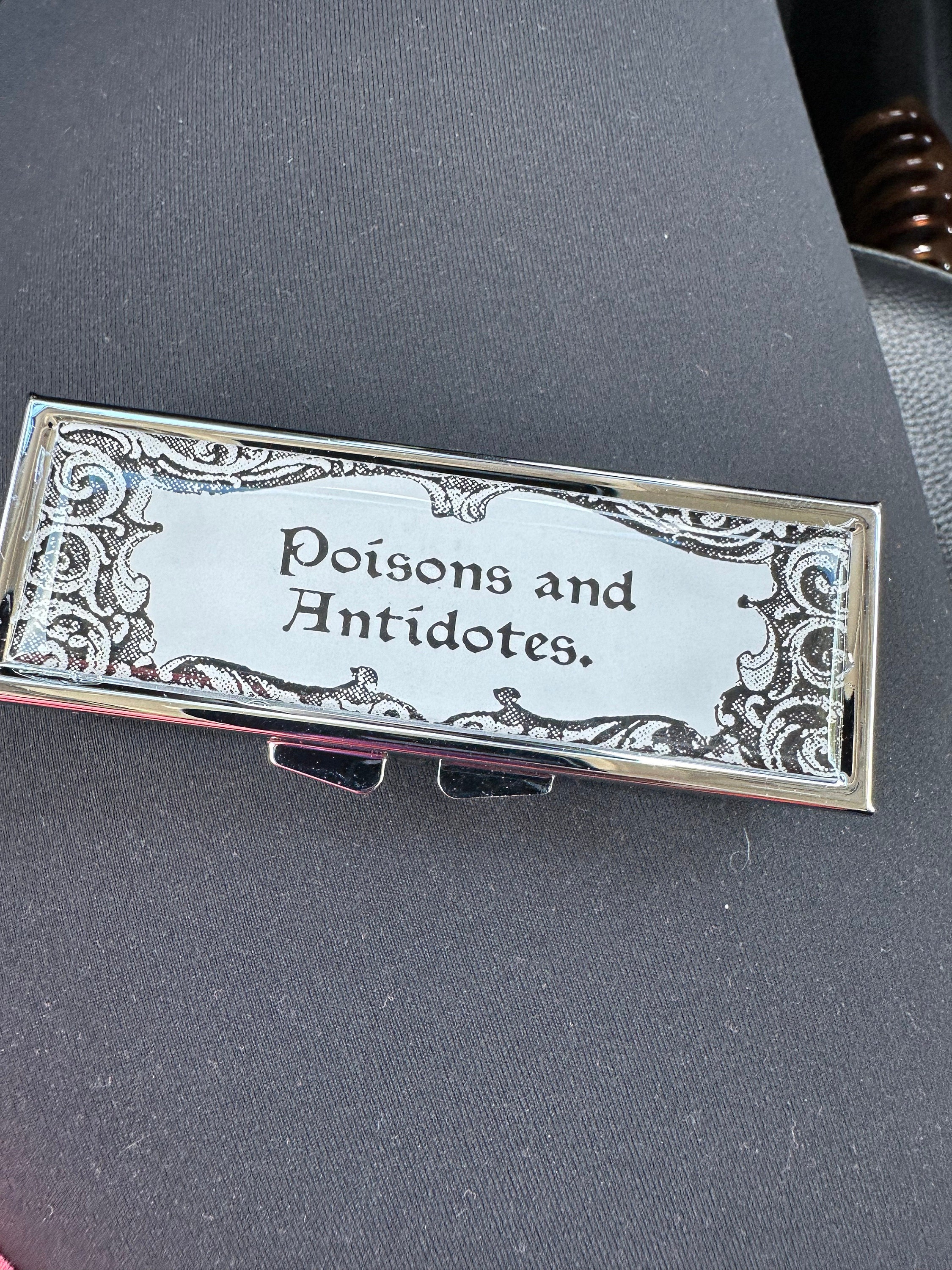 Poisons and Antidotes Pill Box -  SteamPunk, Gothic, Curious, Strange and Unusual, Gifts, Trinket Box, Pill Case, Pill Holder, Travel Size