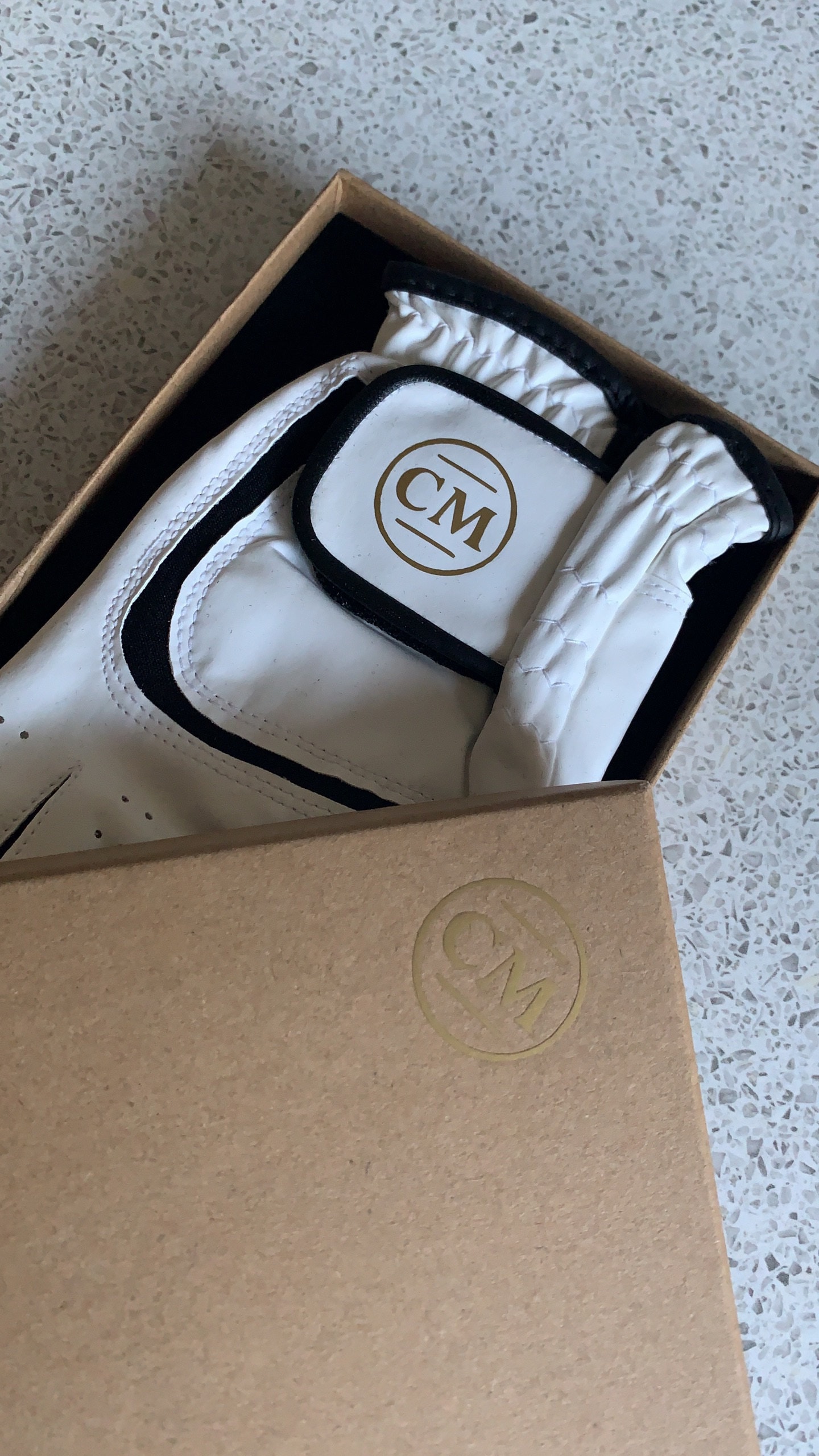 Personalised Leather Golf Glove, with a gold monogram and Matching Gift Box, gift for golfer