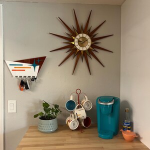 Mid Century Modern atomic Boomerang Wall Clock Handcrafted Retro Decor ...