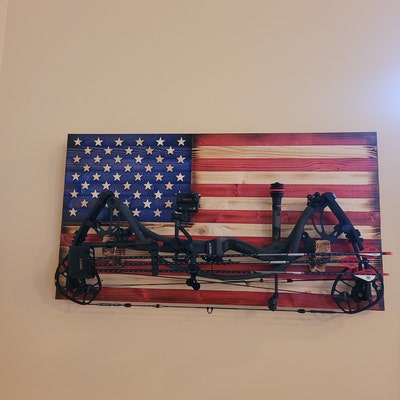 36x20 Rustic American Flag Compound Bow Rack. Hunting Gifts - Etsy