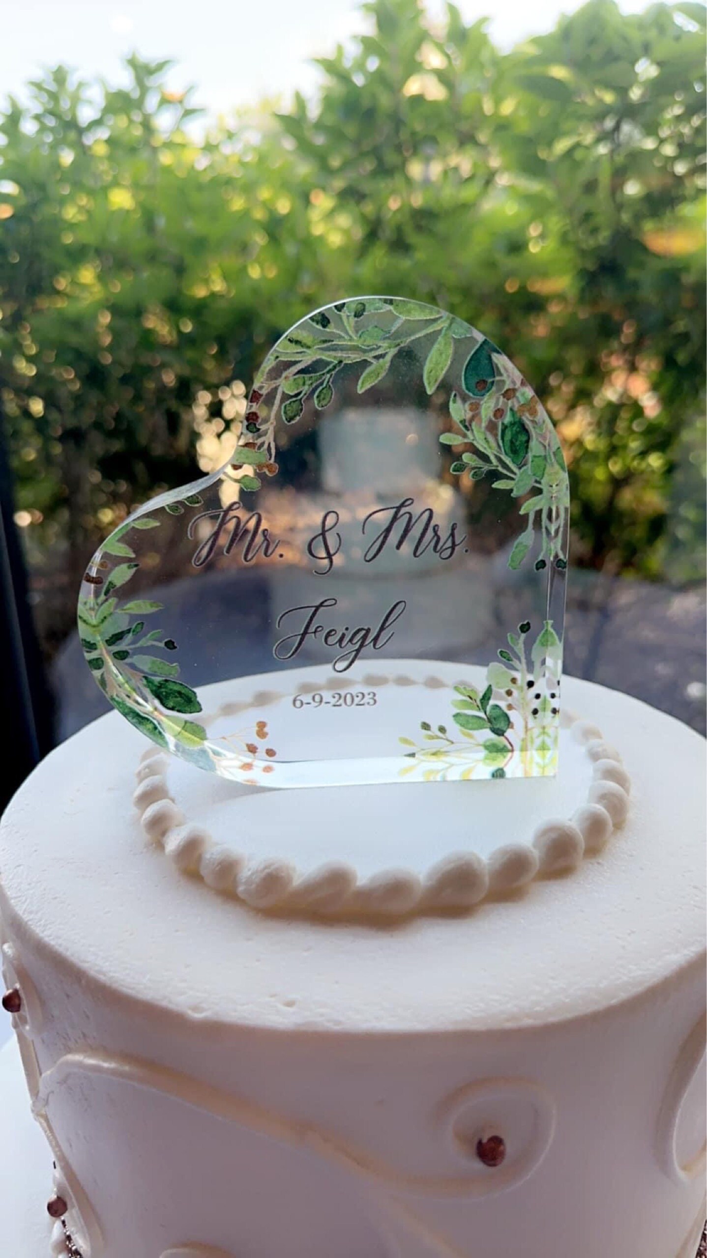 💖Buy 2 Free Shipping💖Laurels of Love Personalized Wedding Cake Topper, Wedding Gifts, Gifts for Couples, Wedding Day Sign, Wedding Decor, Wedding Cake Topper