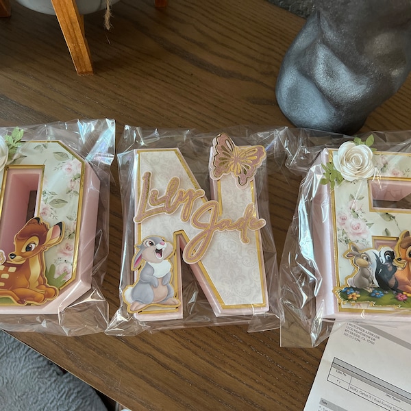 Bambi Party Decorations, Bambi 3D Letters, Bambi Party, Personalized 3D ...