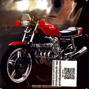 1979 Candy Red CBX 1000 Z Super Sport Motorcycle Art Metal Sign
