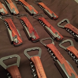 Engraved Corkscrew Opener, Brthday Favors, Party Favors, Weddng Favor