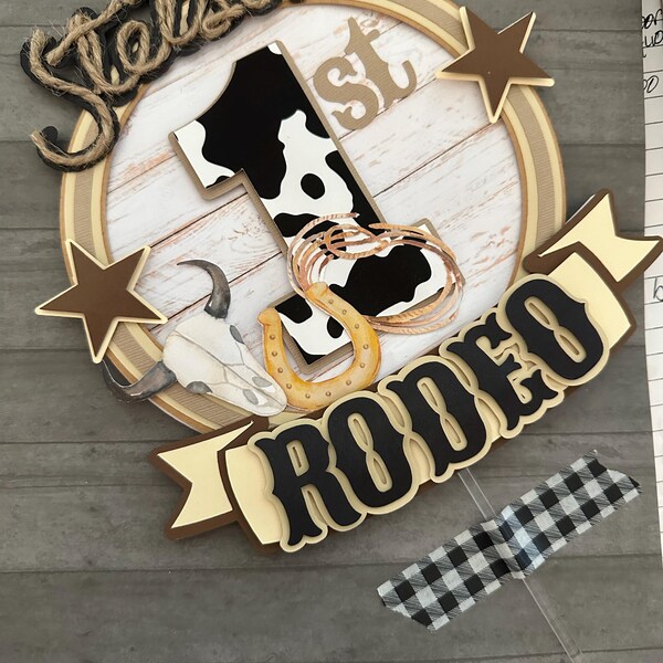 1st Rodeo Cake Topper / Cowboy Theme Cake Topper / 1st Birthday ...