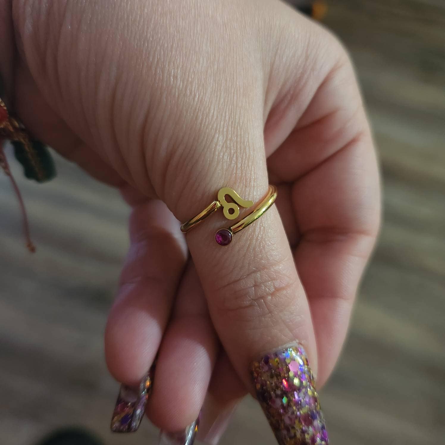 Stainless Steel Zodiac Ring with Birthstone, Constellation Ring, Sign Ring, Personalised Birthday Gift, Christmas Gift