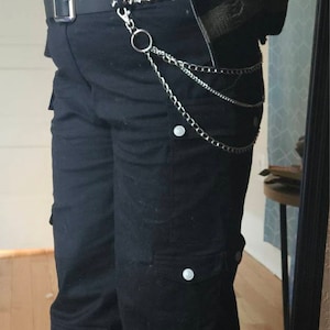 Layered O Ring Wallet Belt Pants Chain, Punk Goth Grunge 90s Alternative Aesthetic