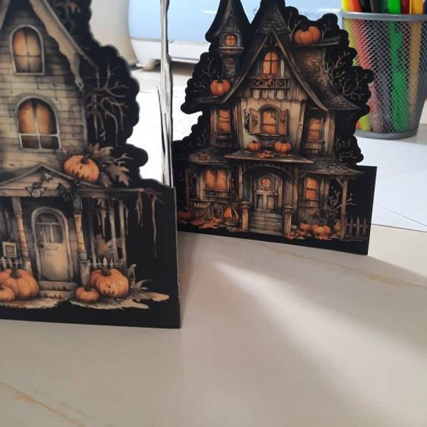 Haunted House, Folding, Insert, Kit, Junk Journal, 3D, Craft, Halloween ...