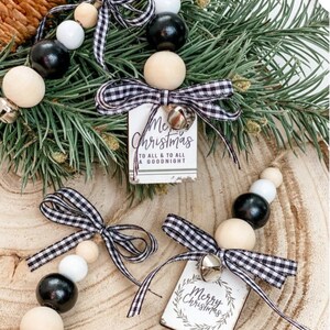 Black and White Buffalo Check, Christmas Tree Ornament