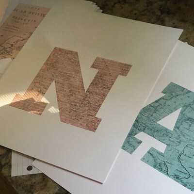 Map Banner Garland Printable shabby World Map Alphabet - Etsy