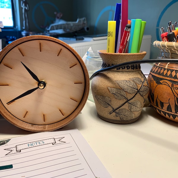 Customizable Small Wooden Clock | Table Wooden Clock | Mini Wooden ...