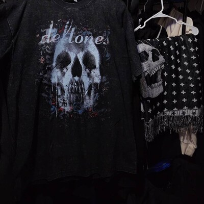 Washed Skull Grunge Gothic Hoodie Alternative 90s Aesthetic Clothing ...