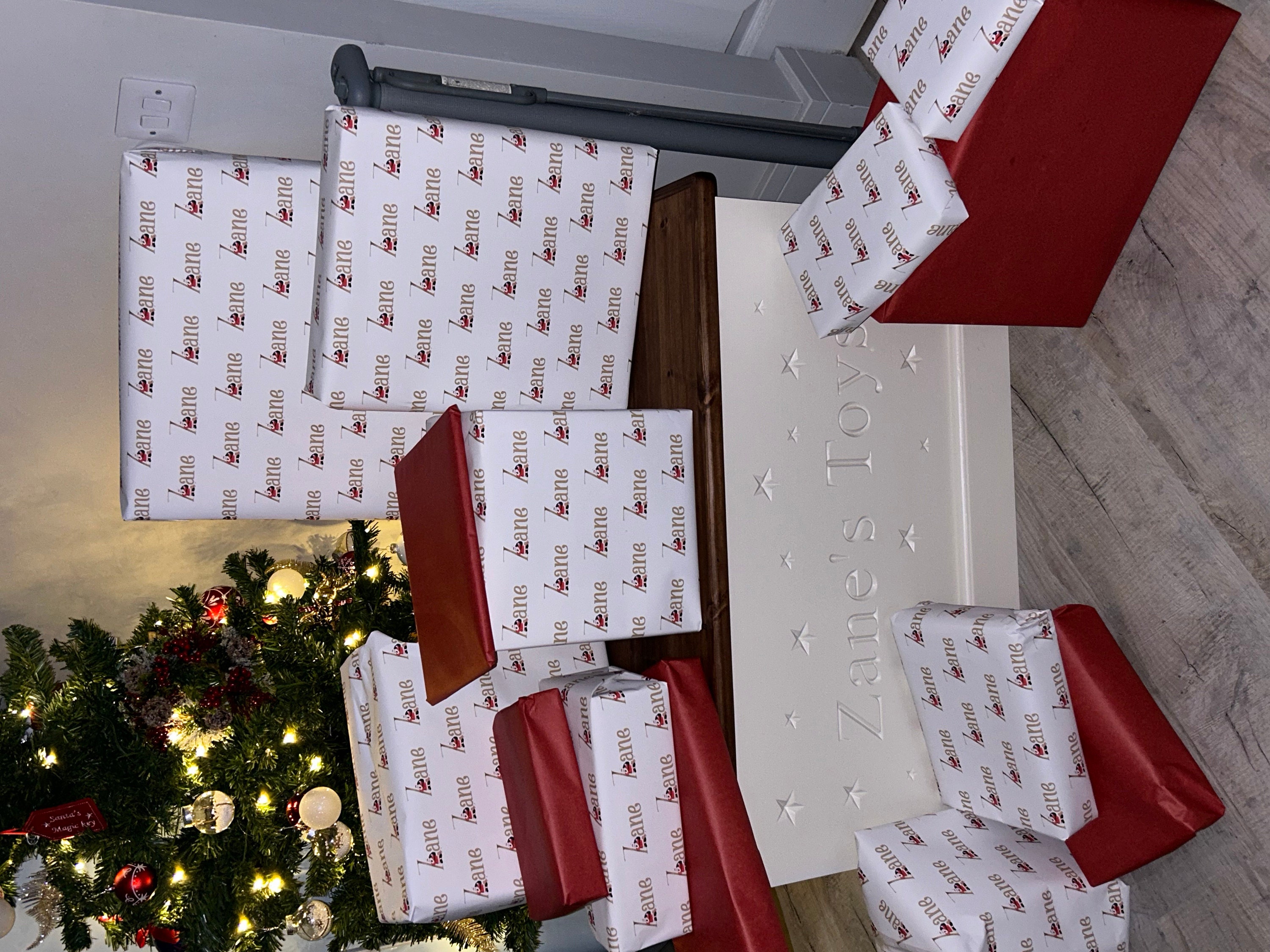Christmas initial with santa wrapping paper Gift ROLLS Personalised A3 eco friendly thick quality gift wrap christmas Customised family