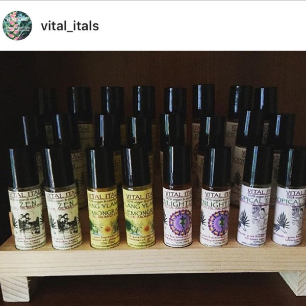 Wooden Display Rack for Fragrance or Essential Oils - 3 Row Bottle ...
