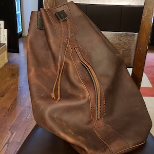 Nicole Military Leather Duffle Bag Tan