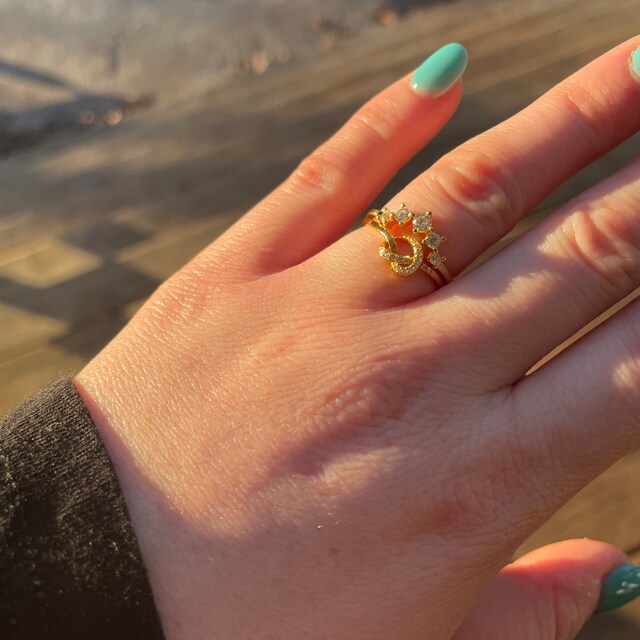 Gold Diamond Knot Ring by Caitlyn Minimalist • Dainty Heart