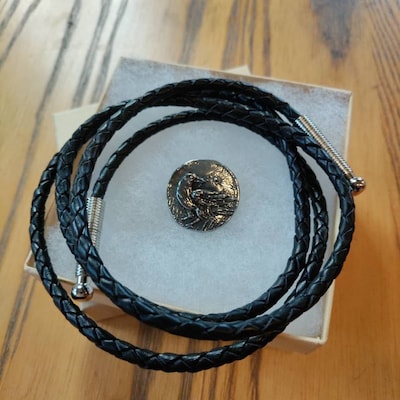 Raven Bolo Tie Customizable Cord Color, Tips and Length Ask About Gold ...