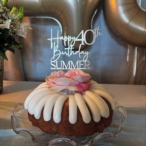 Happy Birthday Cake Topper With Name, Personalized Birthday Cake