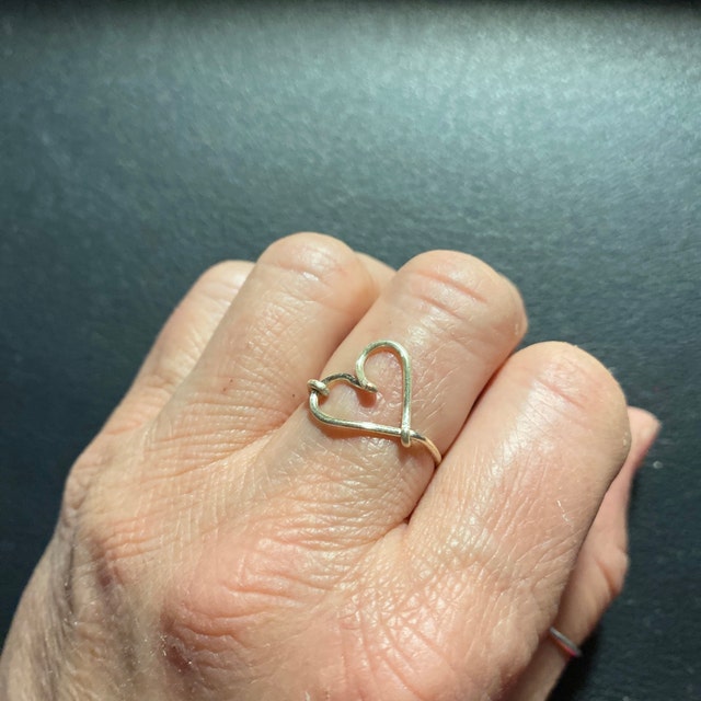Silver Heart Ring - Etsy