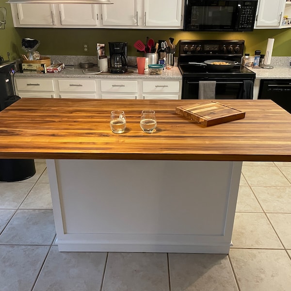 Kitchen Island, Custom Butcher Block Kitchen Island With Option for Seating, Dining Table With ...