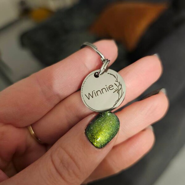 Personalisierte Hundemarke Rund - Doppelseitig Graviert Edelstahl 20-30mm