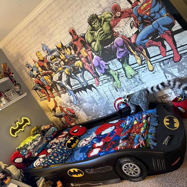 Kid Room Wallpaper | Superhero Wall Decal | Peel and Stick | Removable ...