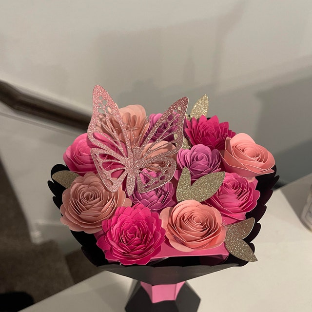 ramo de flores con papel fácil y rápido / DIY Paper Flower Bouquet / Make a  Flower Bouquet in Homema 