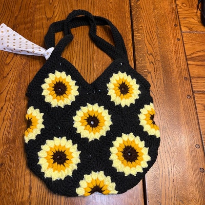 Crochet Bag Pattern, Granny Square Crochet Pattern, Crochet Sunflower ...