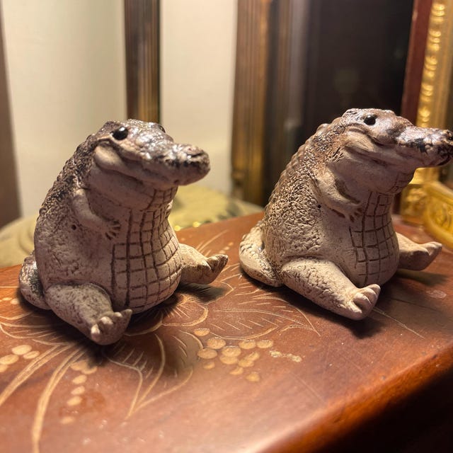 The Chubby Reclining Crocodile Sculpture is the Ideal Crocodile
