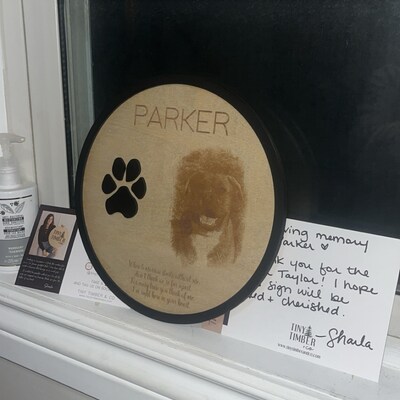 Custom Laser Engraved Pet Memorial Sign 3D Paw Print Personalized ...