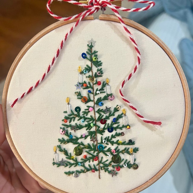 Beaded Christmas Tree Embroidery Kit -   Christmas tree embroidery, Embroidery  kits, Christmas tree embroidery design