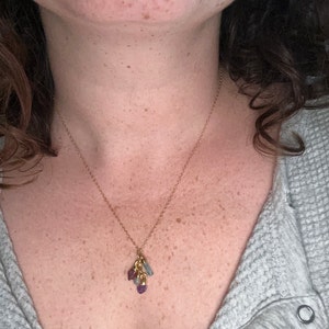Customer photo from Lindsay, Personalized Dainty Raw Gemstone Birthstone Necklace