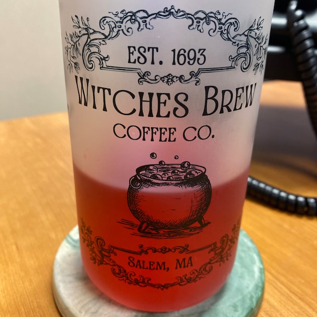 16oz Witches Brew Glass Cup with Bamboo Lid & Straw – Sayers & Co.
