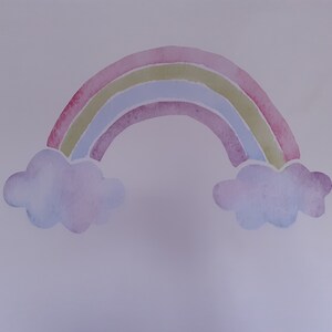 Watercolour Rainbow Wall Sticker Rainbow Wall Decal Rainbow - Etsy