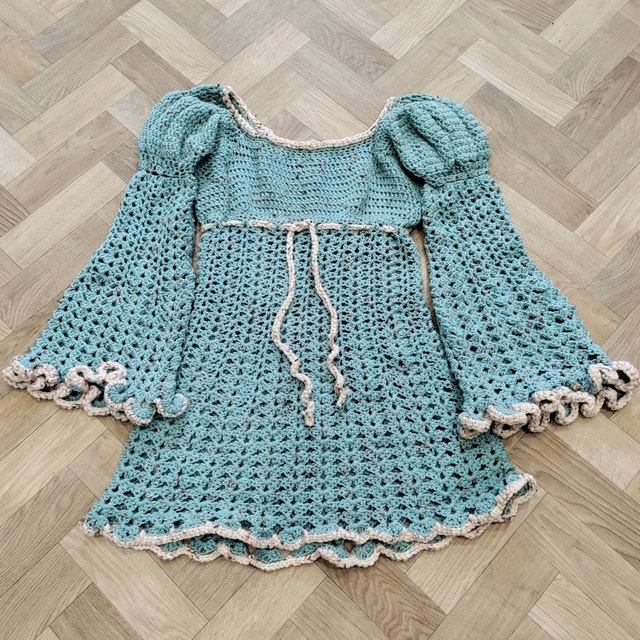 JULIET Dress Crochet Pattern Ladies Lace Dress Crochet Pattern Vintage  1960s Sizes 8 10 12 14 16 18 Watermarked PDF Only 