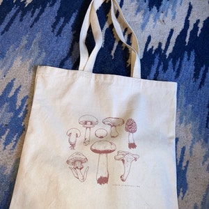 Mushrooms Canvas Tote Bag - Etsy