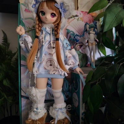 SURENHAP Coiffure de perruque Long Curly Doll Wig Soft Silk Partiting