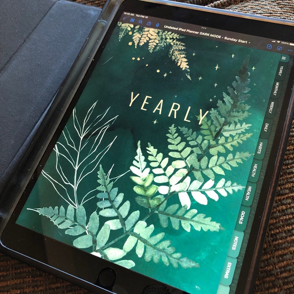 Undated Digital Planner Dark Mode, All in One iPad Planner, Goodnotes ...