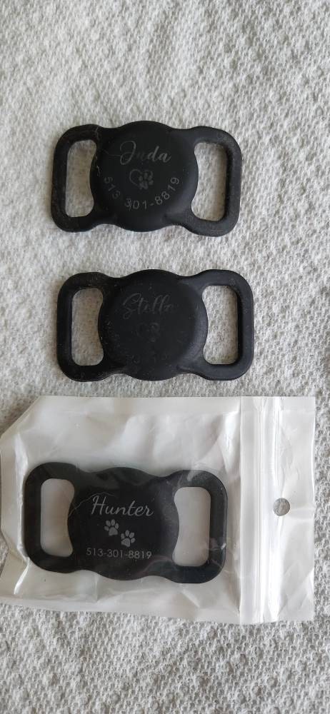 Engraved Silicone Dog Airtag Case,Silent Dog Tag Protective Case,Personalized Pet Air Tag Case,Custom Slide on Pet/Dog/Cat Tag Collar Holder