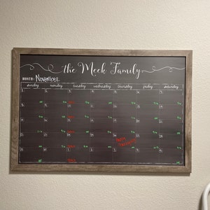 Large Personalized Calendar Custom Family Name Calendar - Etsy