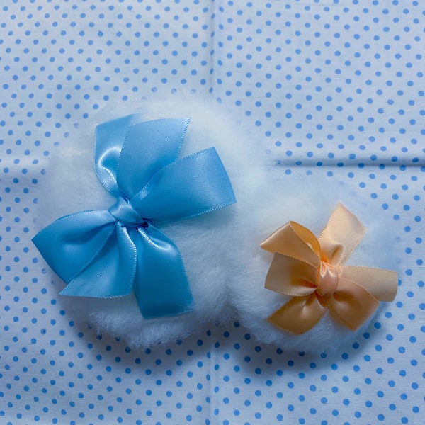 Luxurious Body Powder Puff, 4 Inches With Peach Ribbon Handle and Bow ...