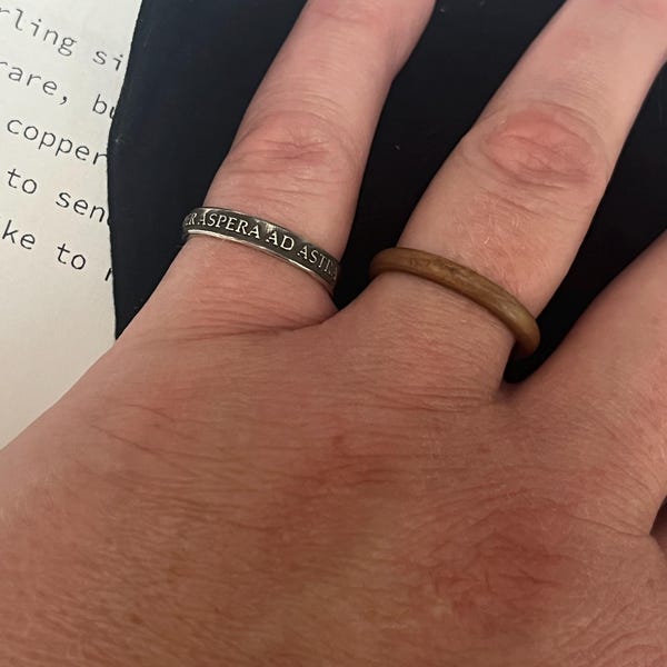 Womens per Aspera Ad Astra Ring - Through Hardships to the Stars ...